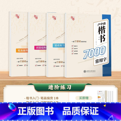 楷书入门4本(7000字+笔划+结构+速成) [正版]字帖成人练字行楷字帖行书字帖唐诗宋词三百首男学生硬笔书法卢中南描红