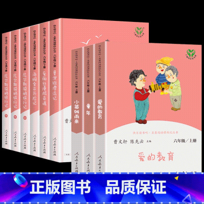 [6年级上下册]全套9本 [正版]快乐读书吧六年级上册下册全套爱的教育小英雄雨来童年鲁滨逊漂流记爱丽丝漫游奇境汤姆索亚历