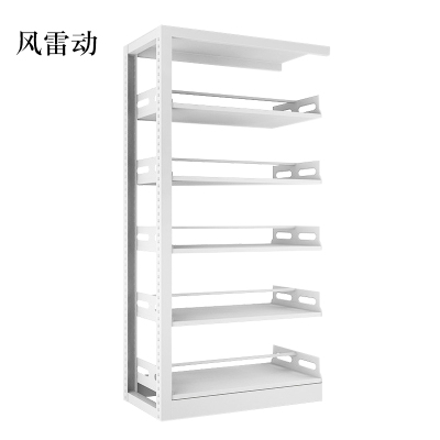 风雷动图书馆书架阅览室货架资料档案架钢制书架双面五层副架