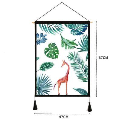 家柏饰(CORATED)挂布 背景布风客厅装饰挂画民宿宿舍卧室床头北欧墙布挂毯 抬头鹿 宽47cm*高67cm