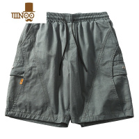 YANXU马切达夏季日系复古运动裤男士抽绳休闲短裤男款宽松潮牌工装裤子