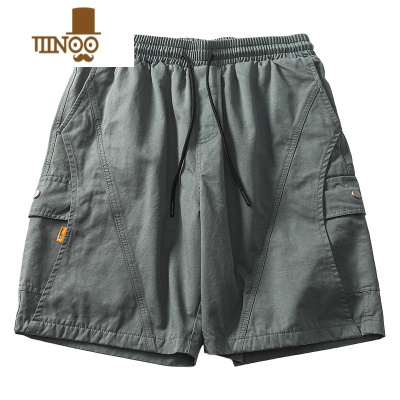 YANXU马切达夏季日系复古运动裤男士抽绳休闲短裤男款宽松潮牌工装裤子