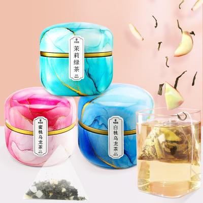 青源堂茉莉绿茶+蜜桃乌龙茶+白桃乌龙茶.180克组合装
