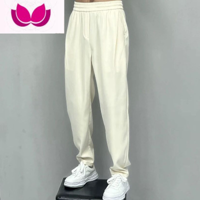 七斓垂感冰丝九分休闲裤男新款直筒宽松小脚阔腿裤痞帅潮牌运动裤