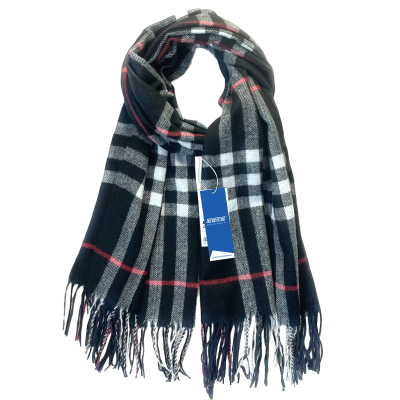 安居先森仿羊绒巴格围巾 200*70cm 巴格黑(条)