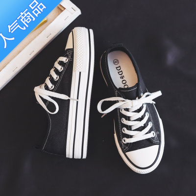 SUNTEK夏季薄款透气镂空网纱帆布鞋女款夏款网面网鞋厚底板鞋布鞋球鞋子