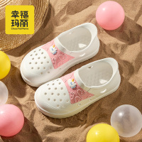 幸福玛丽儿童凉鞋男童夏季2025新款宝宝小白鞋防滑洞洞女童沙滩鞋