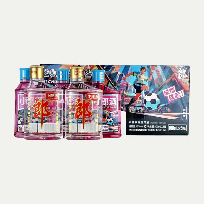 郎酒小郎酒(四川城市足球联赛)成都版 浓酱兼香型 45度100mL*5瓶