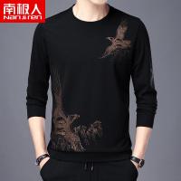 南极人2025新款长袖t恤男装潮流印花飞鹰圆领打底衫秋装上衣卫衣