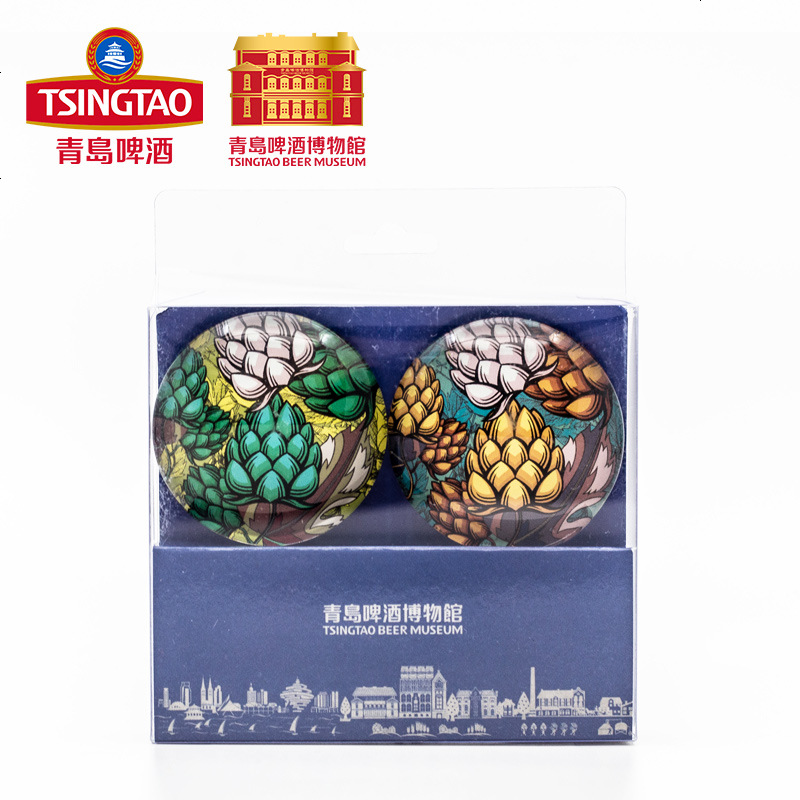 青岛啤酒博物馆(tsingtao beer museum)手绘酒花冰箱贴手绘建筑创意