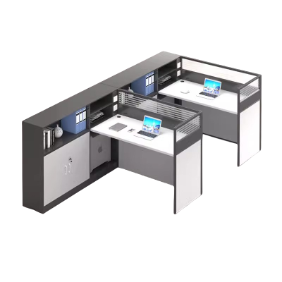 迅迈 F型两人位 职员办公桌 现代工位 员工桌屏风 卡位卡座