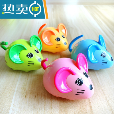 发条上链玩具小老鼠耗子会转弯跑婴幼儿童男女孩宝宝网红热卖地摊真智力发条小老鼠四只（颜色随机）