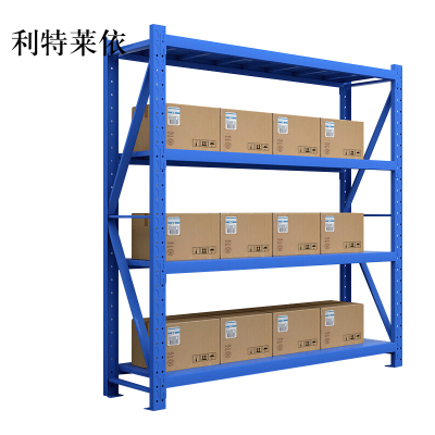 利特莱依仓库仓储货架四层金属五金货架家用中型重型置物架展示架子承重200kg