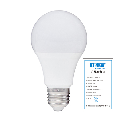 好视友 LED球泡灯高光效低功率节能版 LEDE27AD005R 5W 100个每箱