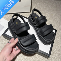 SUNTEK学生凉鞋女2023年夏季新款厚底高级魔术贴休闲沙滩鞋网红女款