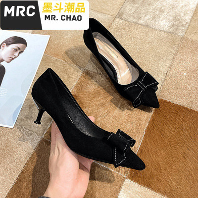 红色婚鞋女2020新款秀禾服新娘鞋高跟(5-8厘米)婚礼宴会气质浅口单鞋女墨斗潮品休闲鞋