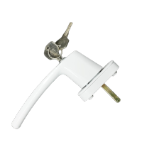 易企采 铝合金塑钢平开窗户把手 带钥匙安全门窗锁柄 内外开传动执手