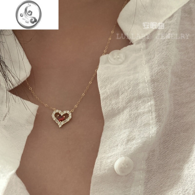 JiMi「清甜粉莓」爱心小众轻奢高级感银银项链女锁骨链送女友生日礼物