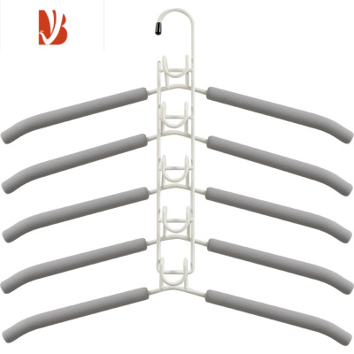 三维工匠省空间铁衣架宿舍不占衣柜多多层收纳器折叠挂衣家用卧室架