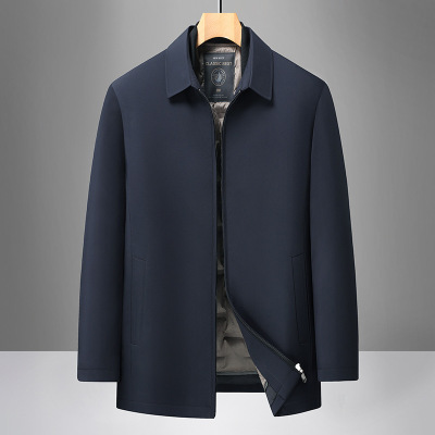 牛奶丝面料秋冬脱卸内胆男中年商务羽绒服新国标90白鸭绒羽绒外套_692