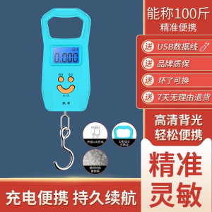 [补贴10%]迷你弹簧手提电子秤商用便携式小型高精度家用50kg快递称买菜小称