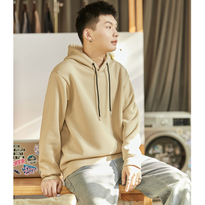 [3件8.5折101.9元,叠加优惠券]唐狮秋冬季新款连帽卫衣男士仿羊羔毛绒纯色加厚外套上衣服潮