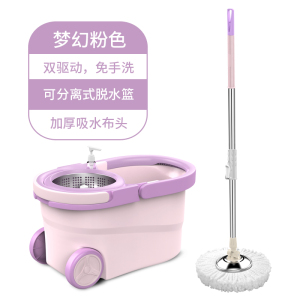 拖把杆旋转通用式免手洗拖把家用自动懒人一拖地墩布桶拖布净