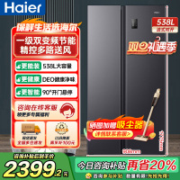 海尔(Haier)538升对开门嵌入冰箱 一级双变频节能 精控多路送风 智+魔方视窗 BCD-538WGHSSEDB9