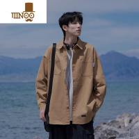 YANXU日系复古工装长袖衬衫男新款潮牌宽松休闲潮流百搭衬衣外套