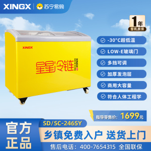 星星(XINGX)246升 冰柜商用冷柜雪糕柜展示柜单温冰柜冷藏冷冻转换柜卧式冷柜雪柜大容量SD/SC-246SY