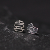 喜愿 新款女纯银耳钉简约气质中国风复古镂空耳环个性防过敏耳饰送女朋友老婆情人节七夕生日礼物