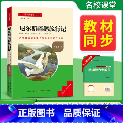 尼尔斯骑鹅旅行记-六年级下册必读 [正版]名校课堂快乐读书吧六年级下册必读小学生课外阅读书籍书目鲁滨逊漂流记尼尔斯骑鹅旅