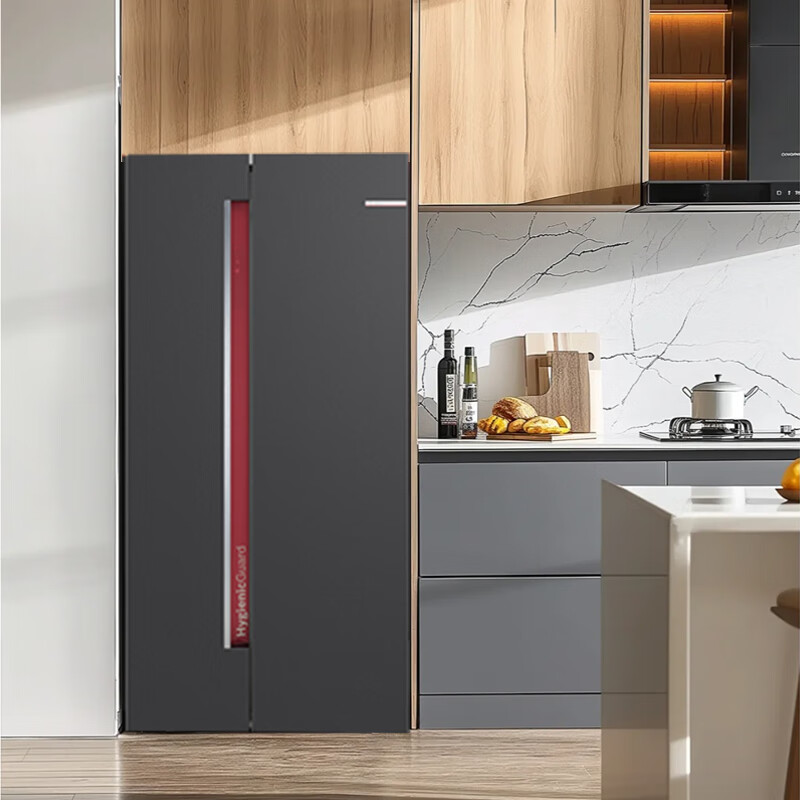 博世 熔岩红 K2A99E178C 冰箱637升对开门双开门变频大容量家用电冰箱 制冷双循环 铂金抗菌 专属鲜润空间