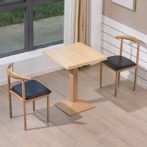 易企采 餐饮快餐桌椅组合60*60CM一桌两椅小吃面馆早餐奶茶甜品店餐桌员工食堂餐桌 一桌两椅（颜色备注） 60*60