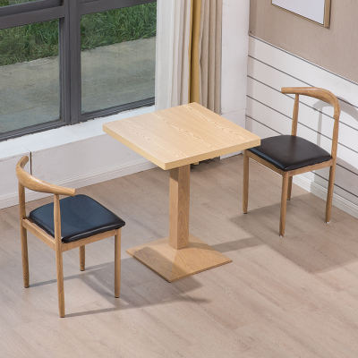 易企采 餐饮快餐桌椅组合60*60CM一桌两椅小吃面馆早餐奶茶甜品店餐桌员工食堂餐桌
