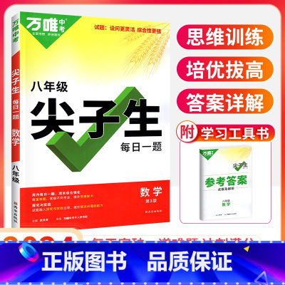 8年级[数学]尖子生 初中通用 [正版]2024尖子生七八九年级数学物理化学专项训练初中初 二一三每日一题培优提优同步练