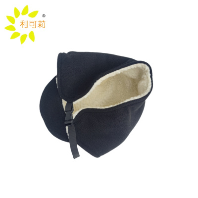 利可莉 防寒摇粒绒帽 黑色 顶