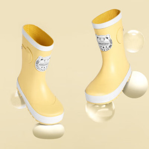 甜甜仔学院风橡胶雨鞋儿童雨鞋男童女童防滑水鞋宝宝雨靴女款学生雨靴男孩胶鞋