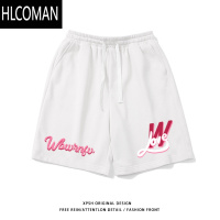 HLCOMANhiphop美式痞帅字母印花运动短裤男夏季潮牌宽松休闲百搭五分裤子