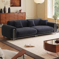[新款包豪斯吟风沙发]复古雪尼尔诧寂风小户型布艺防猫抓