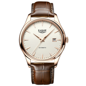 卡梭(KASSAW)手表男自动机械表男表时尚商务潮流休闲日历男表皮带蝴蝶扣K861G