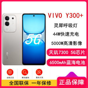 [全新]vivo Y300+ 8GB+256GB 钛色 天玑7300 5G芯 6500mAh电池 44W充电 5000万高清影像 5G 手机 Y300
