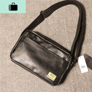 简约男包Threebox时尚单肩包旅行小皮包休闲斜跨邮差包青年背包潮NEW LAKE 黑色[收藏送运费险]男士单肩包 黑色【收藏送运费险】