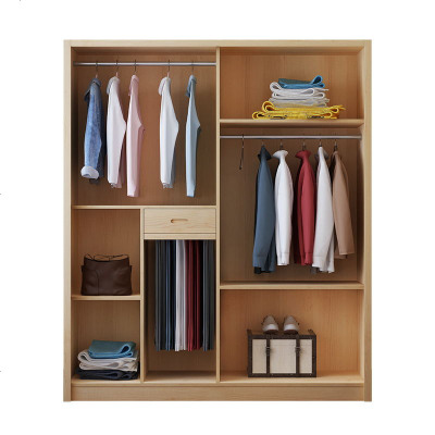 定制 全实木松木家具推拉移衣柜1.2/1.4/1.6米两衣橱储物 邮