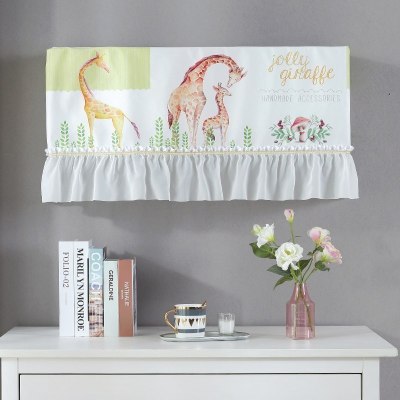 空调罩挂机防尘罩北欧开机不取挂式空调套 长颈鹿 1P~1.5P[空调长度83-88cm适用]