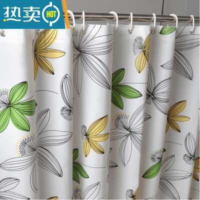 敬平卫生间浴帘套装免打孔家用洗澡帘加厚防水隔断帘浴室门帘窗帘