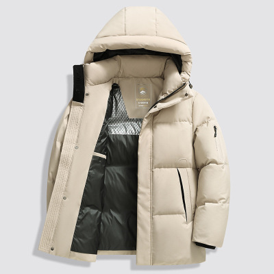 冬季新国标白鸭绒加厚男式连帽羽绒服外套商务通勤百搭防风外套男