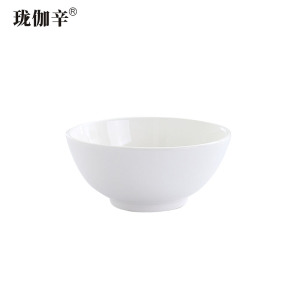 珑伽辛 白色陶瓷碗饭碗 4.5英寸/个