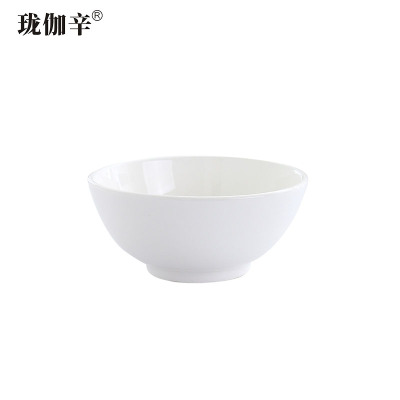珑伽辛 白色陶瓷碗饭碗 4.5英寸/个