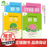 学前手写体字帖汉字数字拼音汉字笔画幼儿园升小学练习作业本4册套装